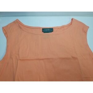 Lauren Ralph Lauren Sport Women's‎ M Medium Peach Sleeveless Tank Top Cotton